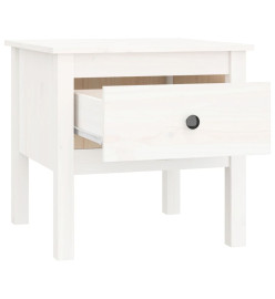 Table d'appoint Blanc 50x50x49 cm Bois massif de pin