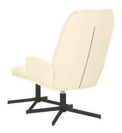 Chaise de relaxation avec tabouret Blanc crème Similicuir