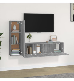 Ensemble de meubles TV 3 pcs Sonoma gris Bois d'ingénierie