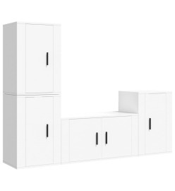 Ensemble de meubles TV 4 pcs Blanc Bois d'ingénierie