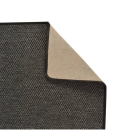 Tapis de couloir aspect sisal anthracite 80x150 cm