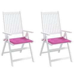 Coussins de chaise de jardin lot de 2 rose 50x50x3 cm tissu