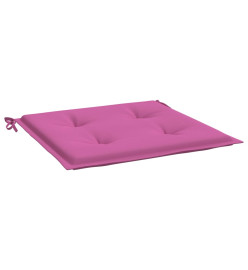 Coussins de chaise de jardin lot de 2 rose 50x50x3 cm tissu