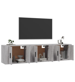 Meubles TV muraux 3 pcs sonoma gris 57x34,5x40 cm