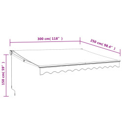 Auvent rétractable automatique crème 3x2,5 m