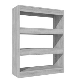 Bibliothèque/Cloison Sonoma gris 80x30x103 cm Bois ingénierie