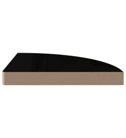 Étagères d'angle flottantes 4 pcs Noir brillant 35x35x3,8cm MDF