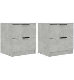 Tables de chevet 2 pcs Gris béton Bois d'ingénierie