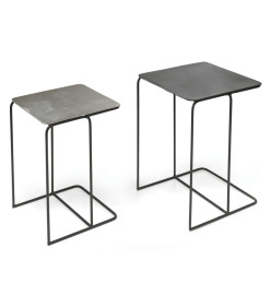 Rousseau Ensemble de tables d'appoint 2 pcs Ospera Métal Noir et gris