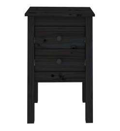 Tables de chevet 2 pcs Noir 40x35x61,5 cm Bois de pin massif