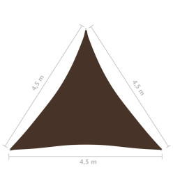 Voile de parasol Tissu Oxford triangulaire 4,5x4,5x4,5 m Marron