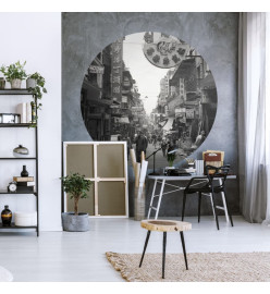 WallArt Papier peint cercle Hong Kong the Old Days 190 cm