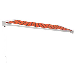 Auvent rétractable orange et marron 4,5x3 m tissu et aluminium