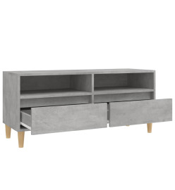 Meuble TV gris béton 100x34,5x44,5 cm bois d'ingénierie