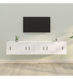 Ensemble de meubles TV 4 pcs Blanc Bois d'ingénierie