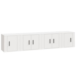 Ensemble de meubles TV 4 pcs Blanc Bois d'ingénierie