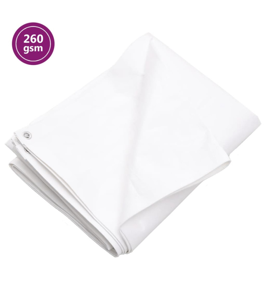 Bâche 260 g/m² 4x6 m Blanc PEHD