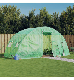 Serre avec cadre en acier vert 10 m² 5x2x2,3 m