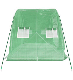 Serre avec cadre en acier vert 10 m² 5x2x2,3 m