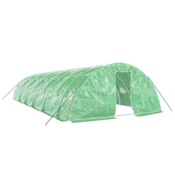 Serre avec cadre en acier vert 60 m² 12x5x2,3 m