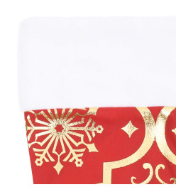 Jupe de sapin de Noël de luxe avec chaussette Rouge 122cm Tissu