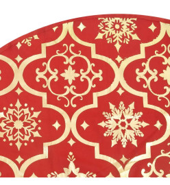 Jupe de sapin de Noël de luxe avec chaussette Rouge 122cm Tissu