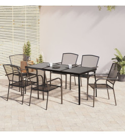 Ensemble de salle à manger de jardin 7 pcs anthracite acier