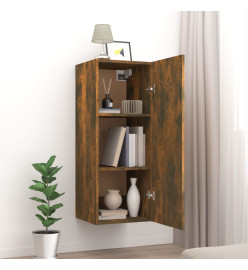 Armoire suspendue Chêne fumé 34,5x34x90 cm Bois d'ingénierie