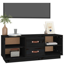 Meuble TV Noir 100x34x40 cm Bois de pin massif