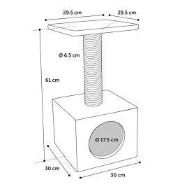 FLAMINGO Arbre à chat Cary Gris 30x30x61 cm