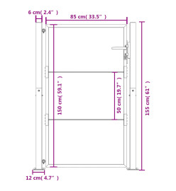 Portail de jardin 105x155 cm acier corten