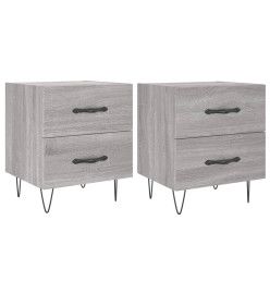 Tables de chevet 2 pcs gris sonoma 40x35x47,5 cm