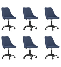 Chaises pivotantes à manger lot de 6 bleu tissu