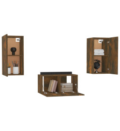 Ensemble de meubles TV 3 pcs Chêne fumé Bois d'ingénierie