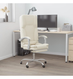 Fauteuil de massage inclinable de bureau Crème Similicuir