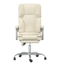 Fauteuil de massage inclinable de bureau Crème Similicuir