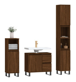 Ensemble de meubles de salle de bain 3 pcs Chêne marron