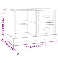 Meuble TV chêne marron 73x35,5x47,5 cm bois d'ingénierie