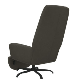 Chaise de relaxation avec repose-pied Gris foncé Velours