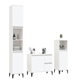 Ensemble d'armoires salle de bain 3 pcs blanc bois d'ingénierie