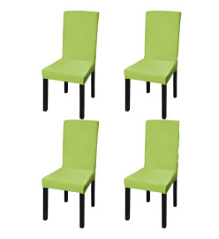 Housse de chaise droite extensible 4 pcs vert