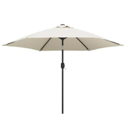 Parasol sable blanc 3 m mât en acier