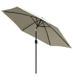 Parasol sable blanc 3 m mât en acier