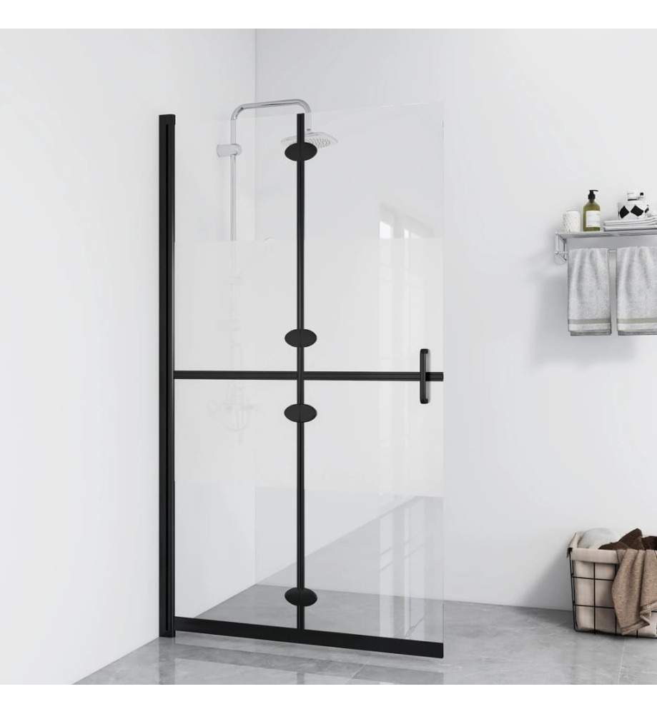 Paroi de douche pliable Verre ESG demi-dépoli 90x190 cm