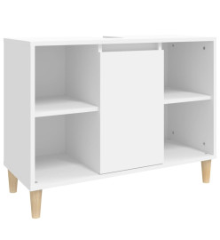 Ensemble de meubles salle de bain 3 pcs blanc bois d'ingénierie