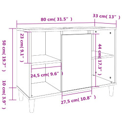 Ensemble de meubles salle de bain 3 pcs blanc bois d'ingénierie