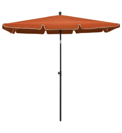 Parasol de jardin avec mât 210x140 cm Terre cuite