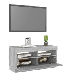 Meuble TV avec lumières LED sonoma gris 80x35x40 cm