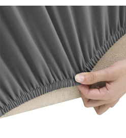 Housse extensible canapé 4places Anthracite Jersey de polyester