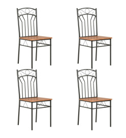 Chaises à manger lot de 4 marron MDF